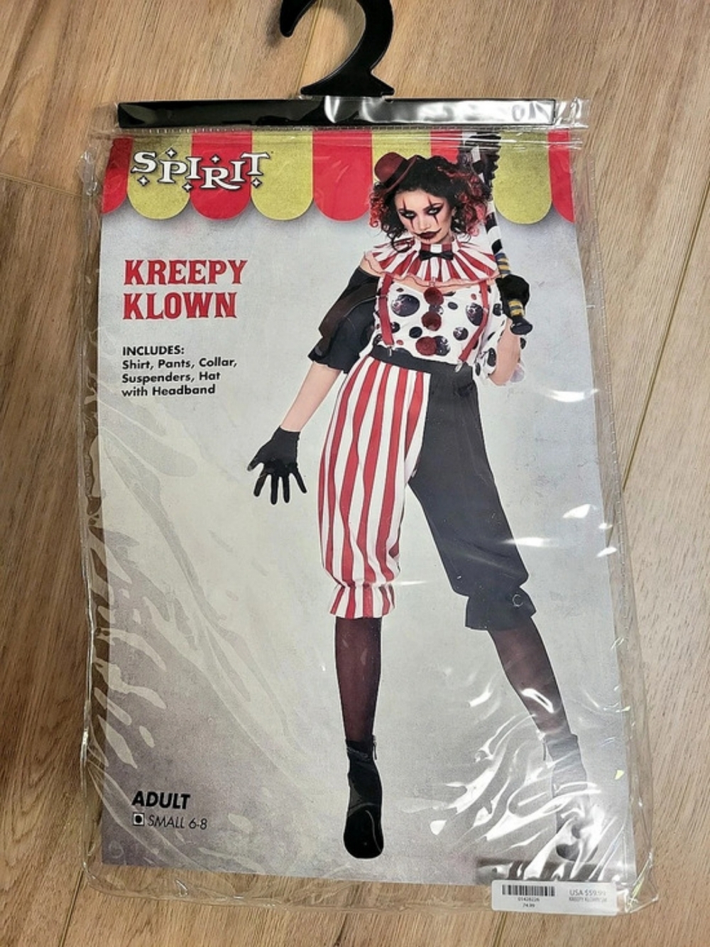 Spirit Halloween Kreepy Klown Costume Red & Black Women's Size Small
